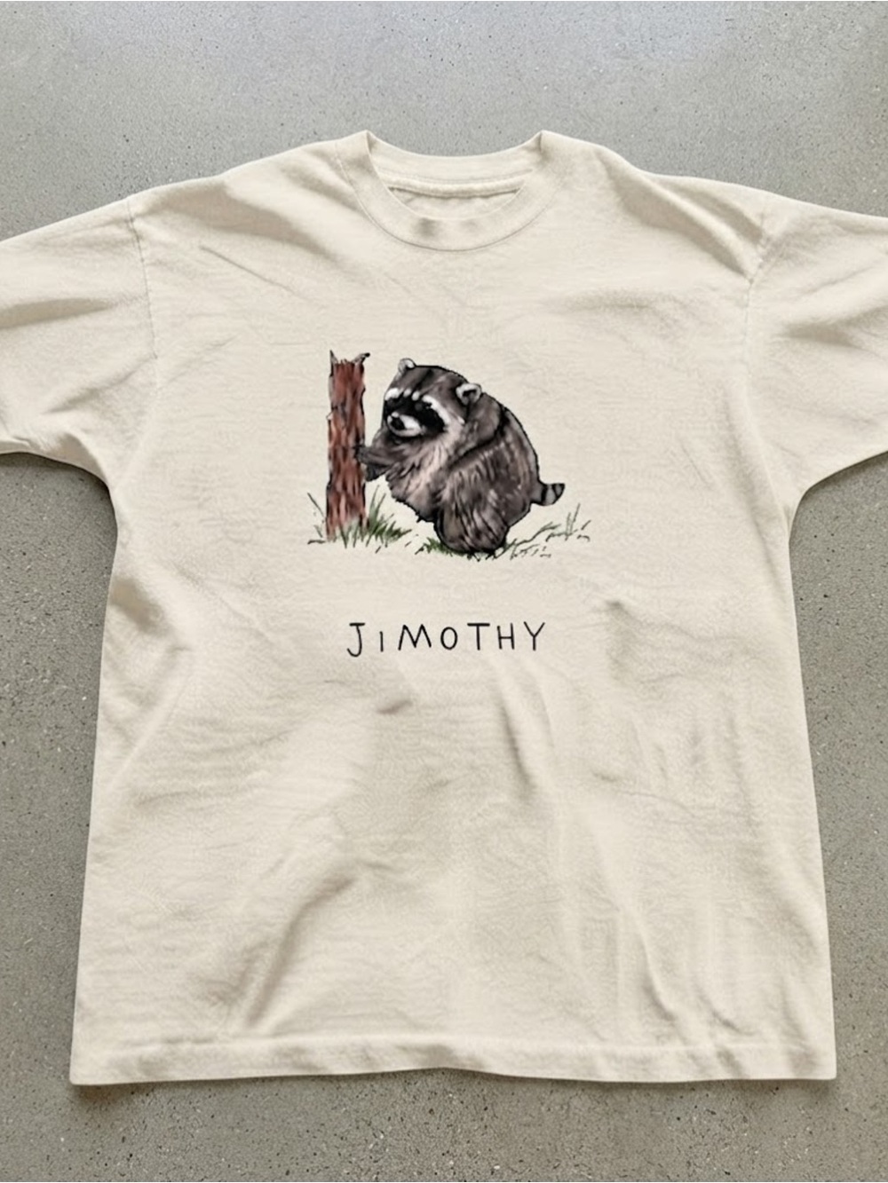 Funny Raccoon Jimothy Graphic Art Print Gildan Unisex Cotton Tee